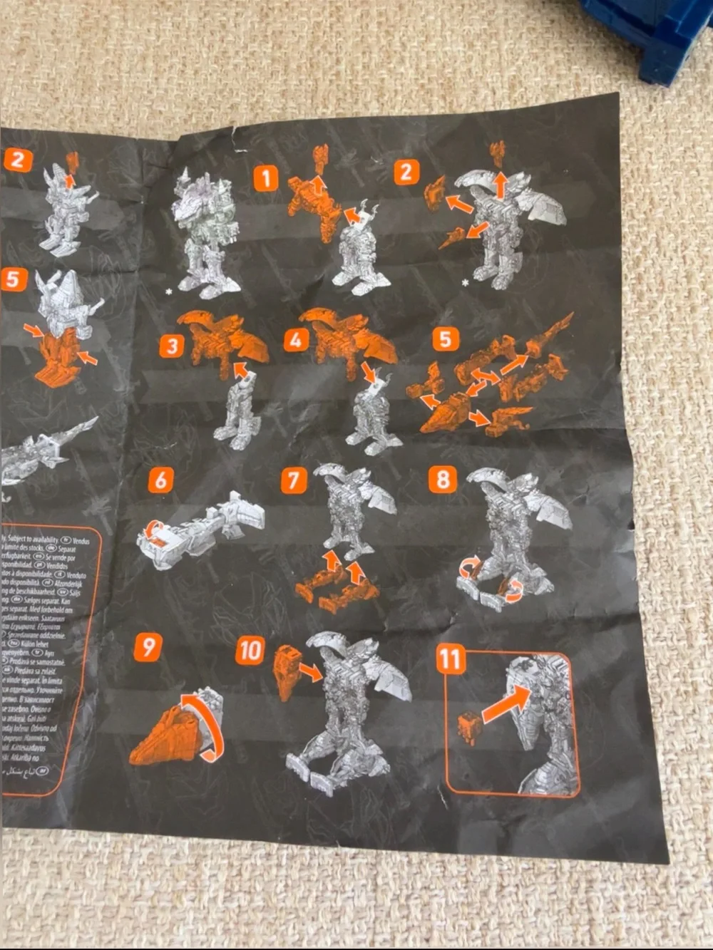 Power Rangers Dino Mosa Razor Zord morphing Dino Robot with instruction manual